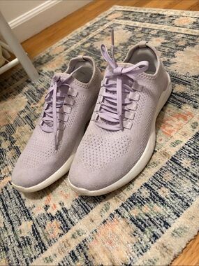 Fabletics Lavender Knit Lace-Up Sneakers
